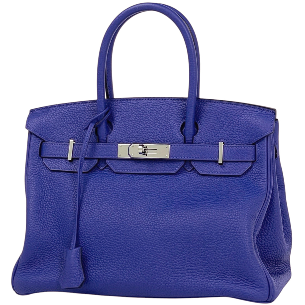Hermes Birkin 30 Handbag, Taurillon Clemence Leather, Blue Electric, A, Women's